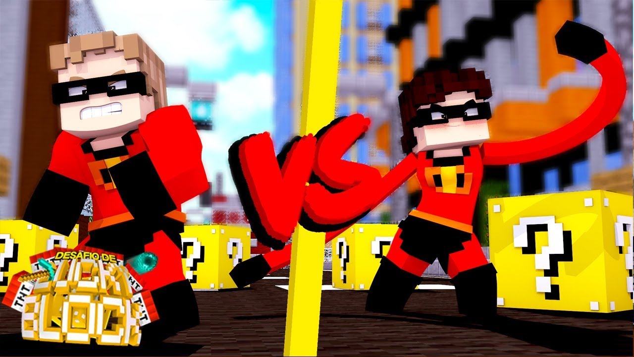 A BATALHA DOS INCRÍVEIS! - Minecraft Desafio de Lucky Block