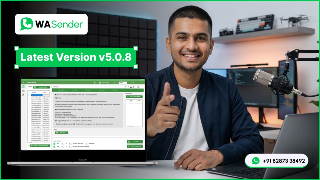 WASender - Bulk WhatsApp Sender | Latest version v5.0.8 download | Auto Responder Bot | WaCRM