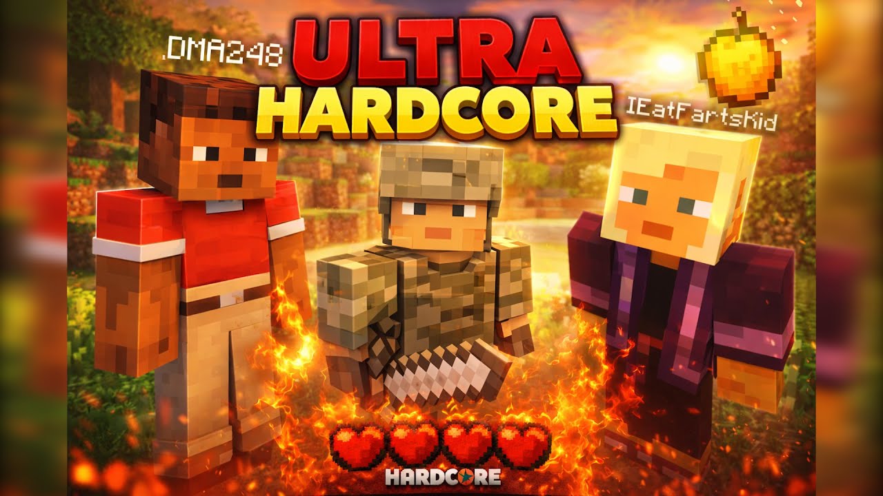Ultra Hardcore Minecraft, but we ALL SHARE 1 LIFE!