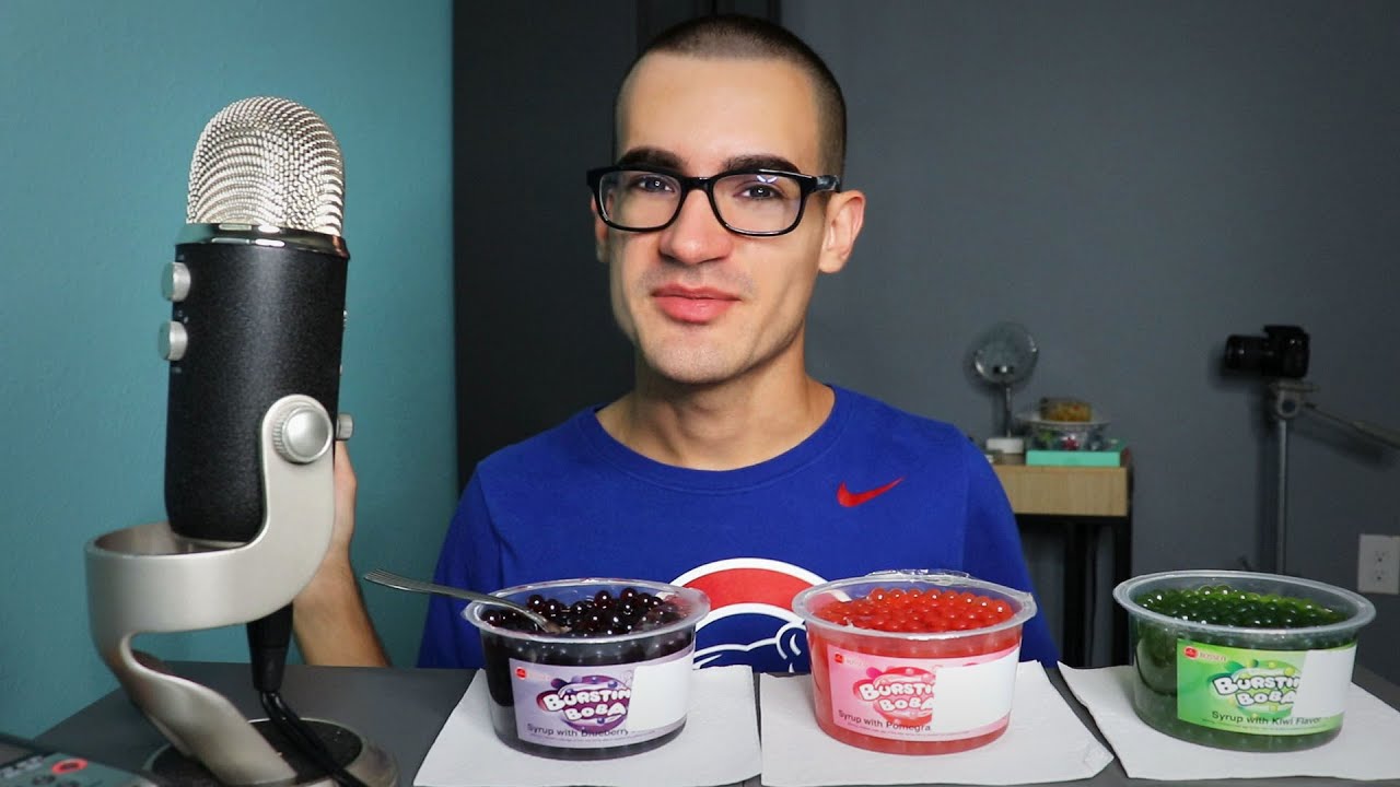 Chewing on Bursting Boba Beads ASMR | Squishing & Popping Sounds