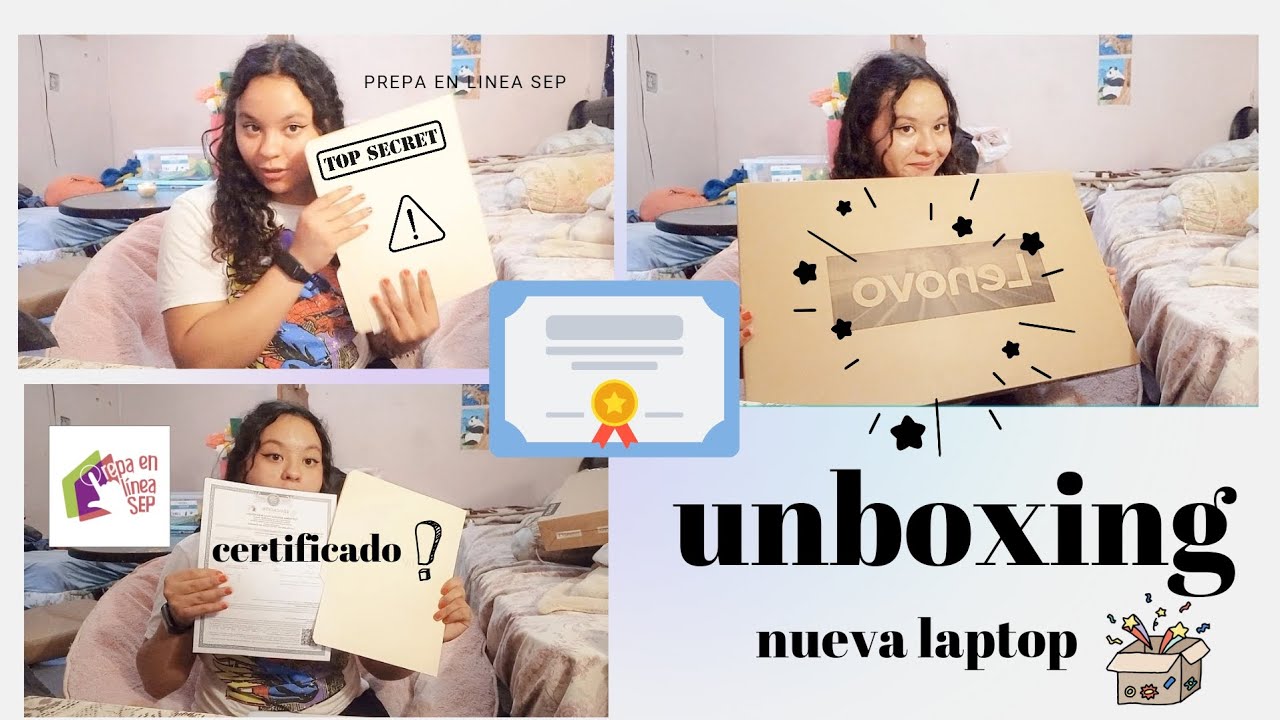Muestro el CERTIFICADO de Prepa en linea Sep🥹 Unboxing una laptop nueva🥥💻🍂
