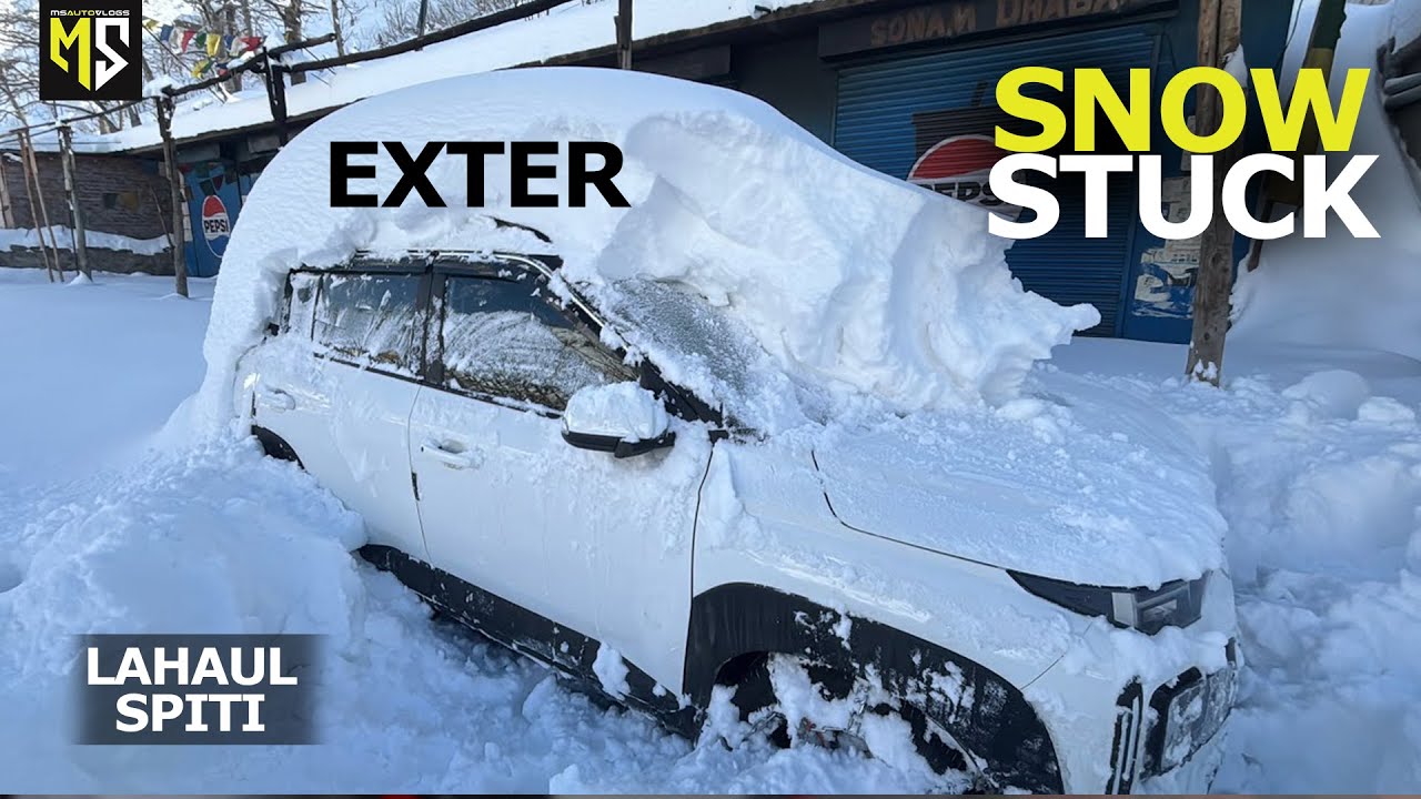 Car Completely Stuck in Snow 😱 | Hyundai Exter in Lahaul Spiti!