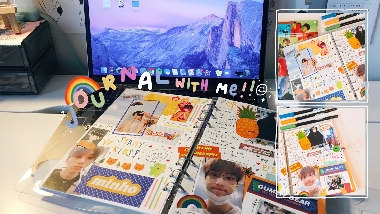 kpop journal with me 🍊🧃 stray kids! ˙ᵕ˙