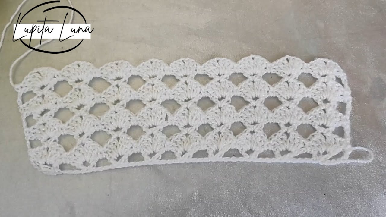 punto abanico fácil a crochet