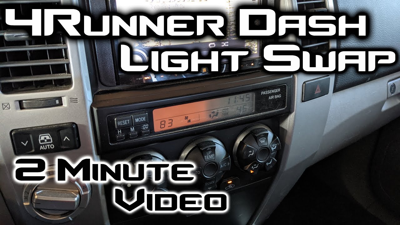 4Runner Dash/Climate Control Light Replacement Video