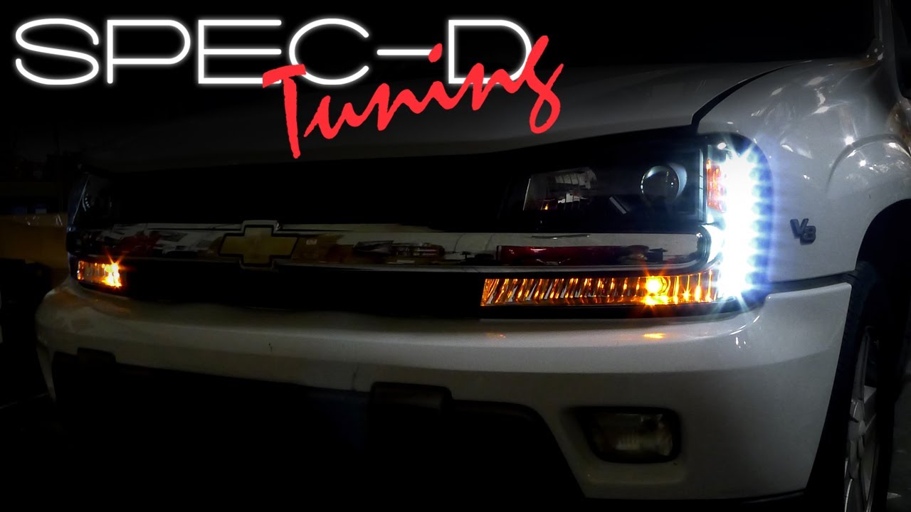 ВИДЕО ПО УСТАНОВКЕ SPECDTUNING: СВЕТОДИОДНЫЕ ПРОЖЕКТОРНЫЕ ФАРЫ ДЛЯ CHEVY TRAILBLAZER 2002–2009 ГОДОВ