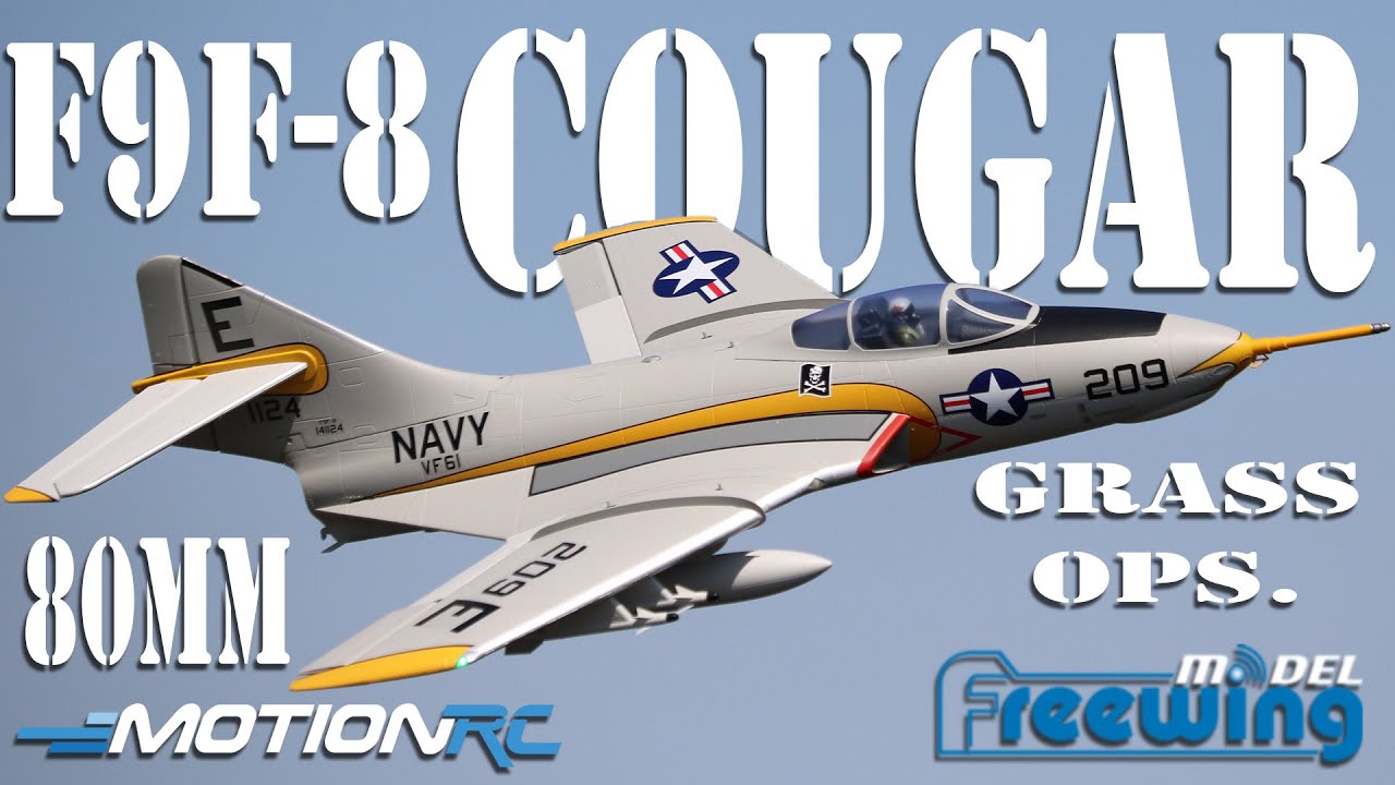 Freewing F9F-8 80mm Cougar Grass Ops. Flight | Motion RC