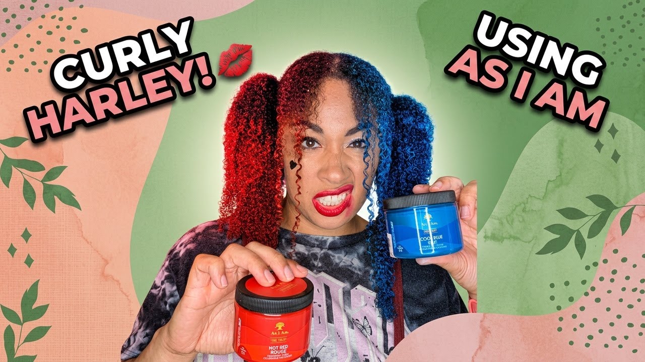 💋 Harley Quinn… But Make It Curly! 🎭✨ | Curly Hair Halloween Transformation 🎃