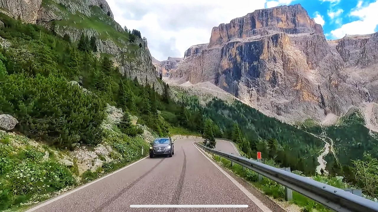 PASSO SELLA scenic drive | Ortisei to Canazei | Val Gardena to Val di Fassa | Dolomites Italy