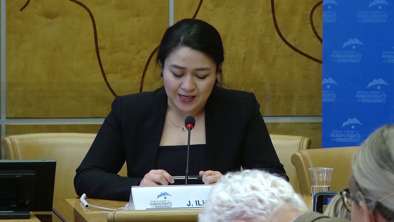 Jewher Ilham at the 2020 Geneva Summit U.N. Opening