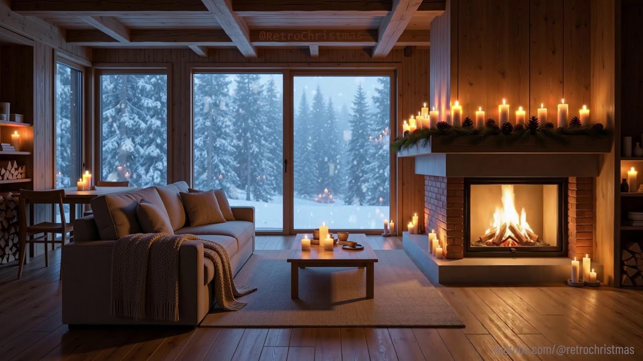 Smooth Jazz ❄️Cozy Warm Fireplace ❄️ Relaxing Winter Night