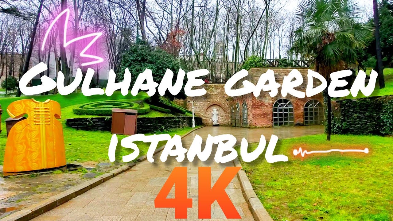 Walking tour 4k istanbul gulhane park .4k UHD Turkey