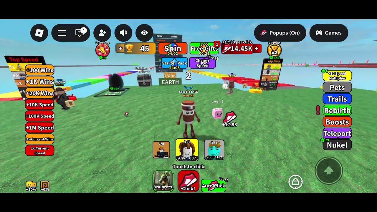 Roblox speedclicker gameplay