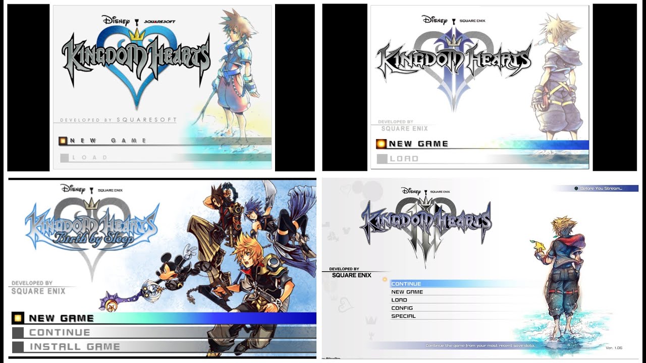 KINGDOM HEARTS - All Title Screens