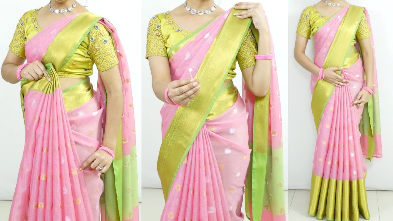 Stop Don't Iron Your Organza Saree Pleats Before Seeing This Trick | saree draping For wedding
