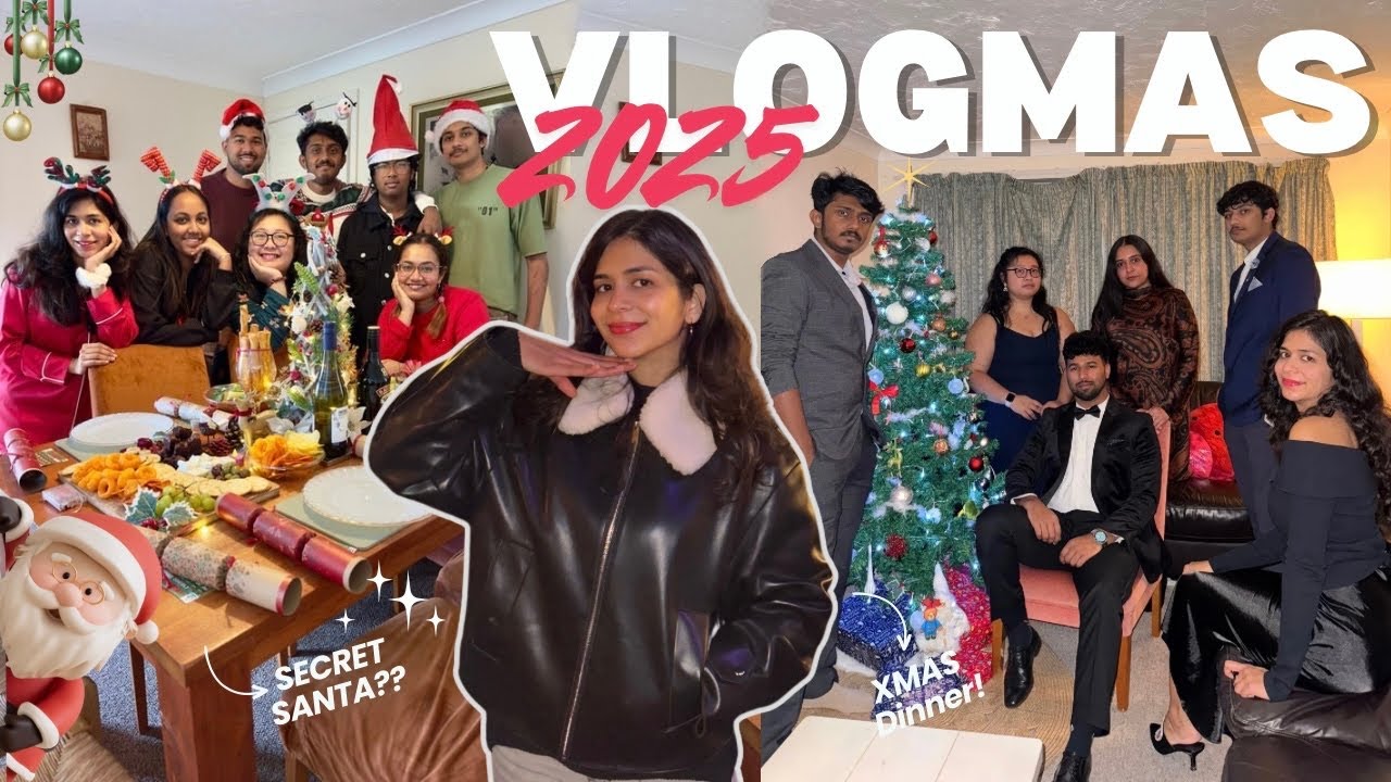 “A Cozy Christmas with Friends #vlogmas2025 🎄| Decorating, Games, Dinner Party & Winter Wonderland”