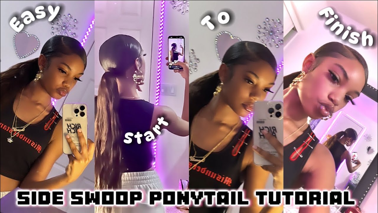 HOW TO: Sleek Low Side Swoop Ponytail Tutorial |Natural Hair| 😍✨