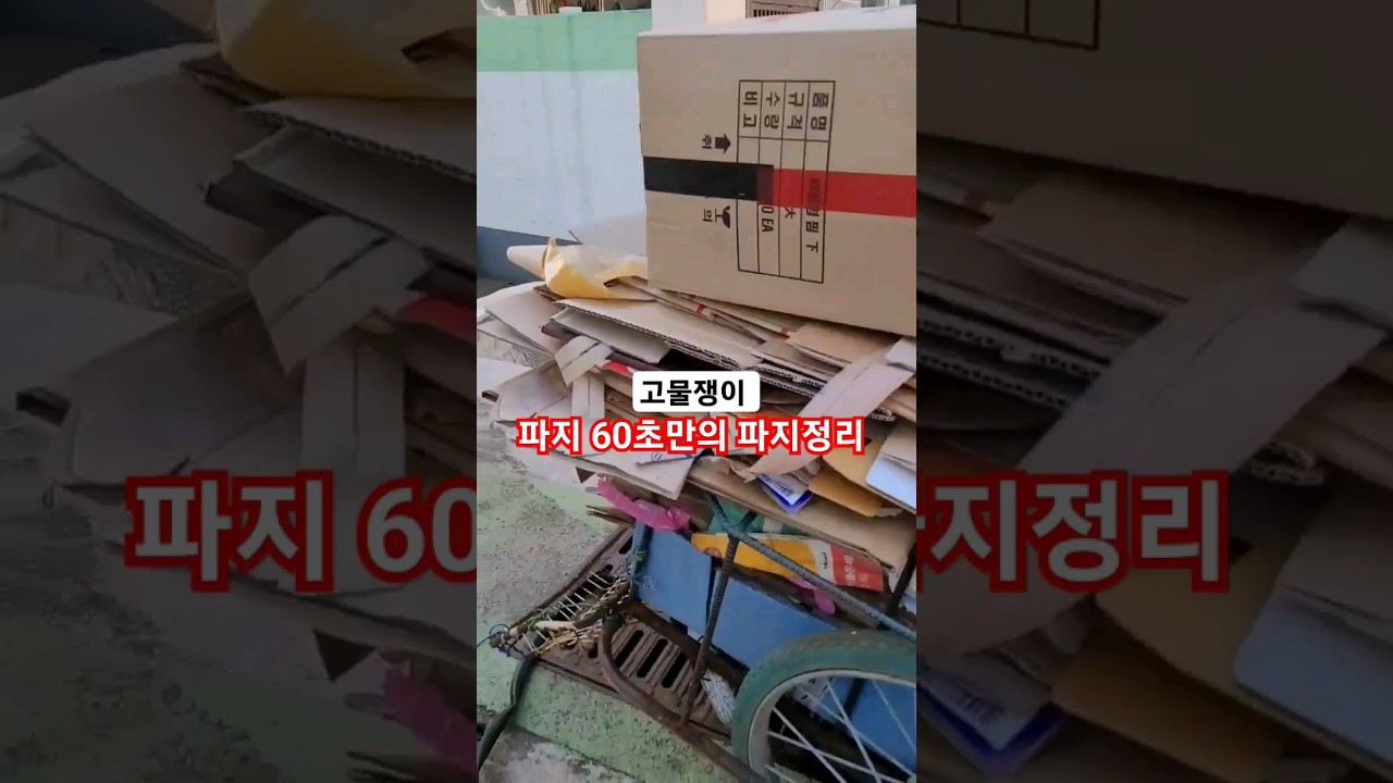 고물쟁이 60초 파지 정리하기?#shotrs/엄치척이 자동으로 들어진다/ 구독❤️부탁합니다/ #파지 #고물쟁이