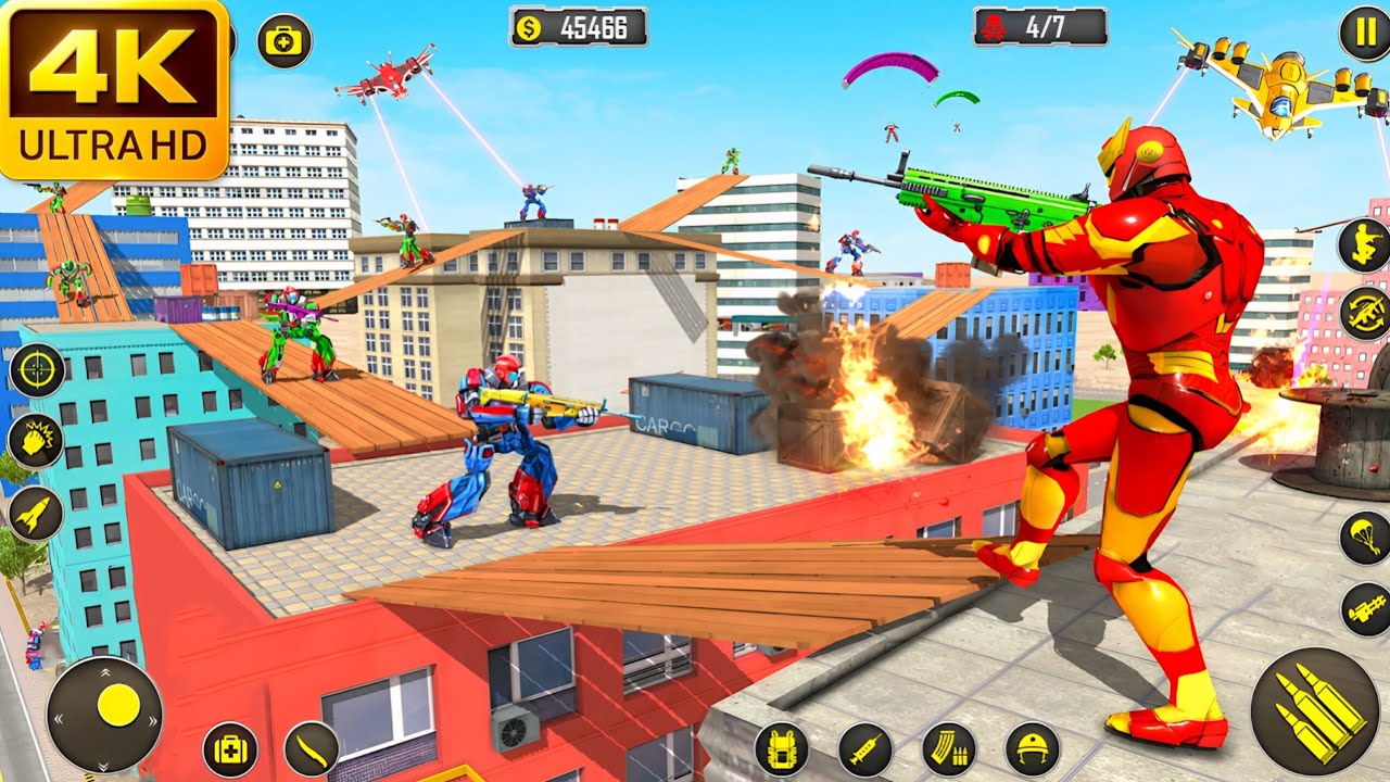 FPS Robot Shooting Game 🔥 Team Female Bot Attack Level 4–6 Gameplay