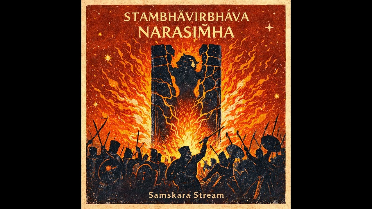 STAMBHĀVIRBHĀVA NARASIṀHA STOTRAM — Last Stand War Hymn | Sanskrit Battle BGM | Samskara Stream