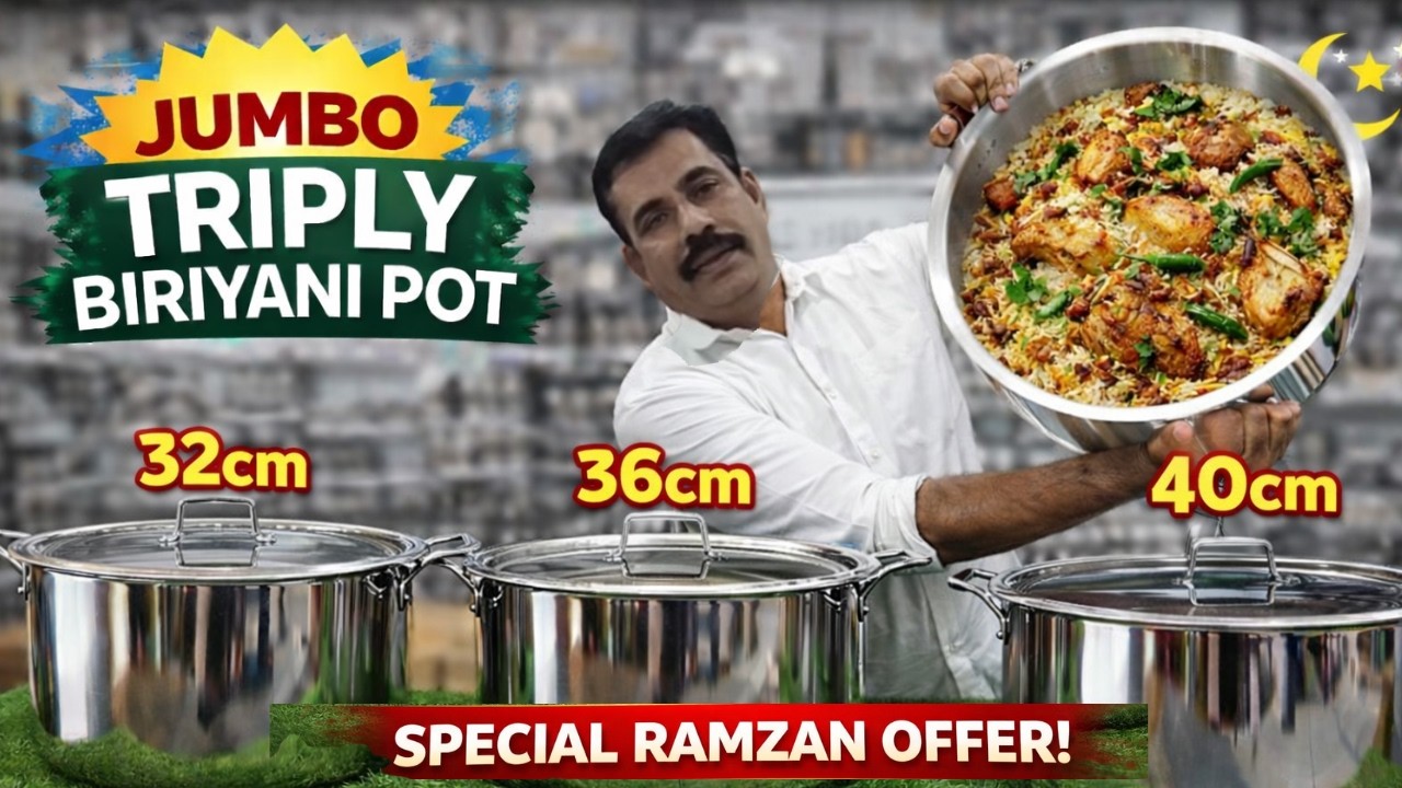 Ramzan Special 🔥 Jumbo Triply Biriyani Pot 32cm, 36cm & 40cm | Big Family Biriyani Ku Best Pot