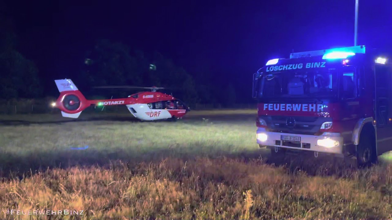 Ausleuchten des Hubschrauberlandeplatzes | Christoph 47 🚁 | Freiwillige Feuerwehr Ostseebad Binz 🚒
