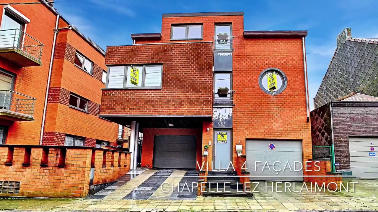 Magnifique maison 4 façades design, 3Ch, bureau, 2 terrasses & jardin - 7160 Chapelle-lez-Herlaimont