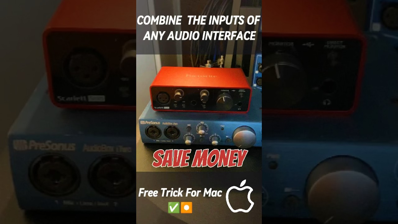 Free trick to have more inputs to record! Combining inputs of multiple audio interfaces.