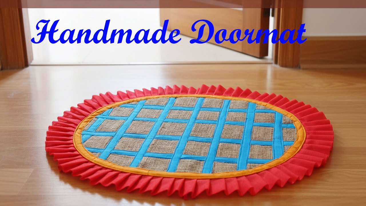 Handmade Doormat Making With Jute and Fabric ✨Unique Doormat Design From Old Clothes