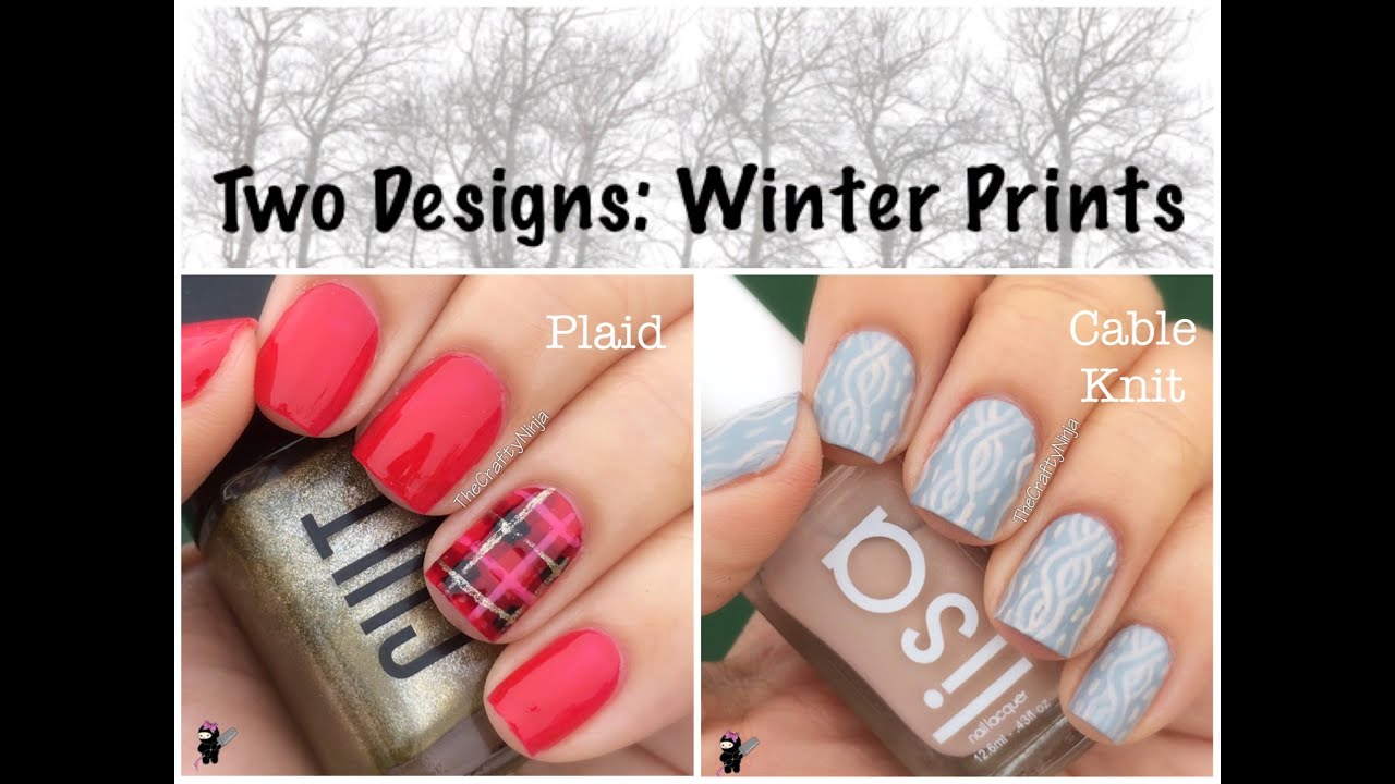 Two Designs: Plaid and Cable Knit Nail Art