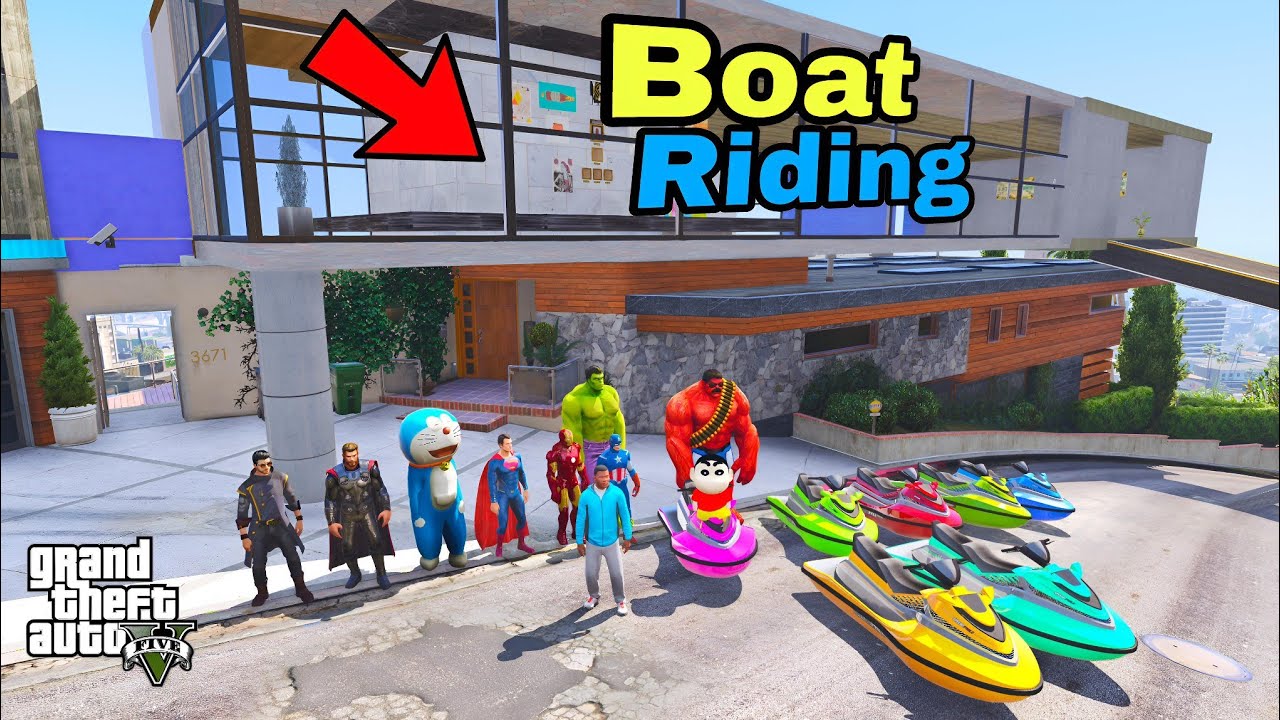 Franklin and Shinchan Take A Test in Tution or All Students Going for Boating IN GTA V