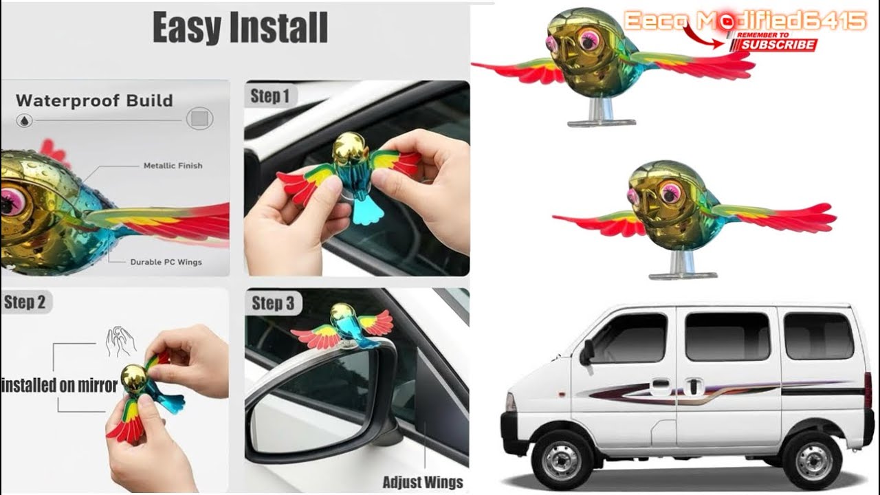 Flying Birds Eeco Car Decor Engine Hood, Roof Decorative Showpiece unboxing video 