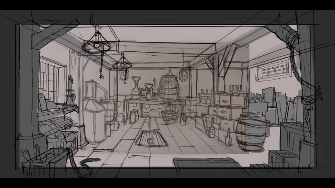 Interior Sketching- Assignment #1 Student Drawover