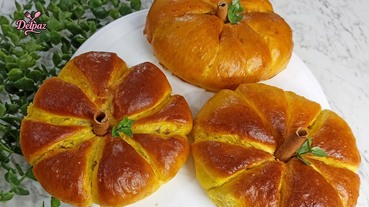 Only flour & pumpkin! Cute bread you must try!  
