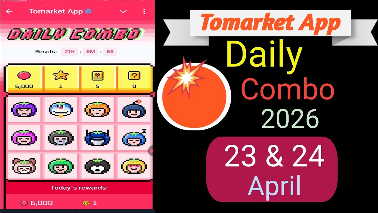 TOMARKET New Update Today | 22 & 23 April  Tomarket Combo Today | New Update To Market |