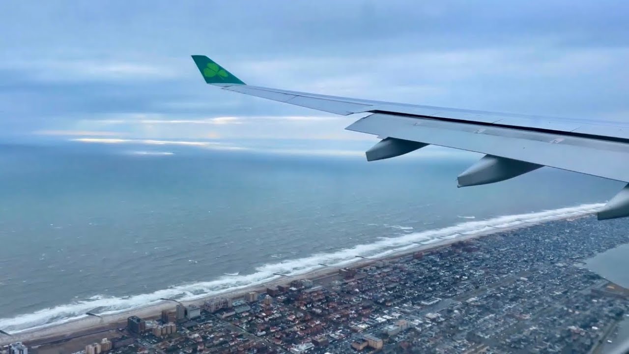 Aer Lingus A330 Approach and Landing at New York JFK | 4K 60FPS HDR