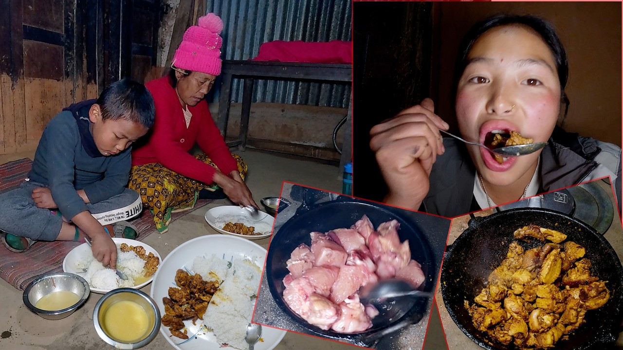 chicken at dinner with mother in law || village life || @manjitacooking