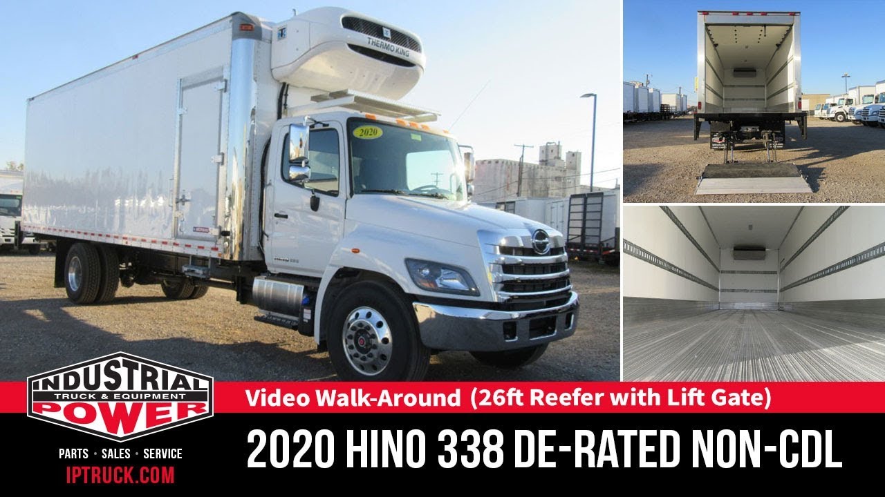 Dallas Refrigerated Trucks | 2020 HINO 338 De-Rated Reefer (Non-CDL - TX) with Lift Gate