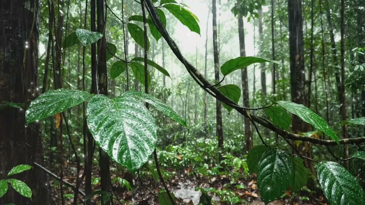 Rainforest Rain Ambience for Study & Relaxation 🌧️ Calming White Noise