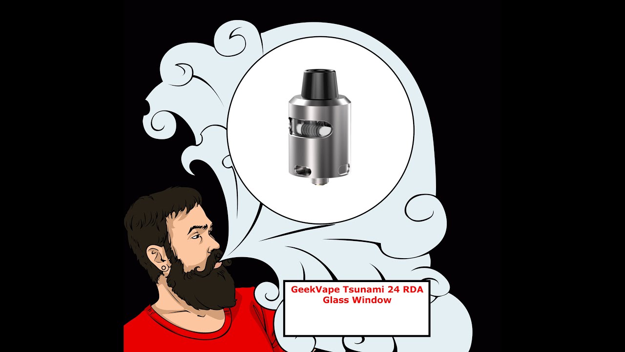 Vape обзор №125. GeekVape Tsunami 24 RDA Glass Window и преднамотанные койлы от GeekVape