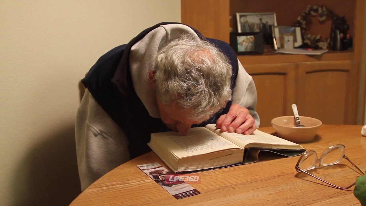 Grandfather Falls Asleep Reading At Table_2172_