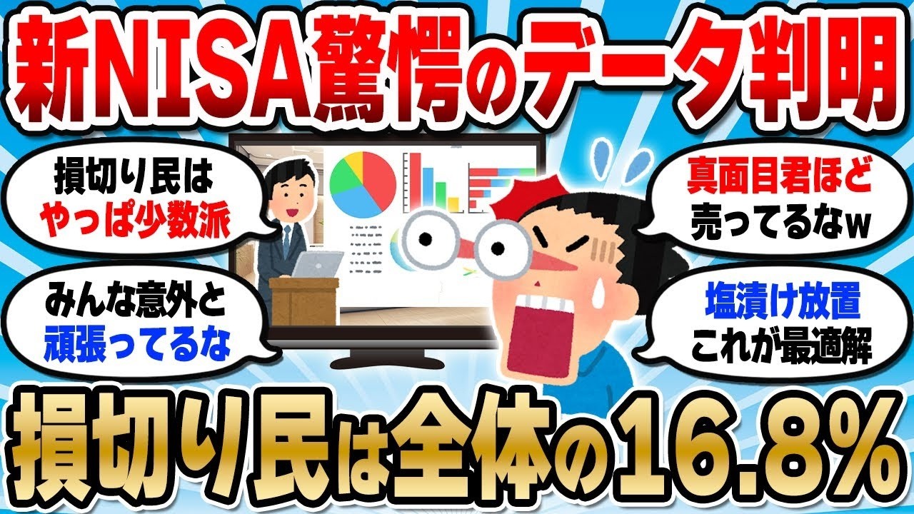 【2chお金スレ】新NISA一度も損切りしてない人って8割もいるの？新NISA開始1年後の利用動向が公開【2ch有益スレ】