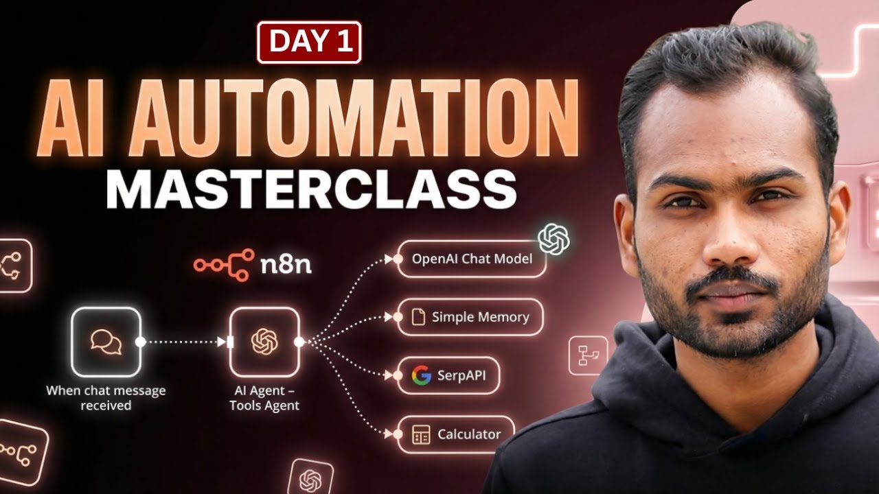 Day 1 of 30 Days AI Automation Masterclass | AI Agents | n8n