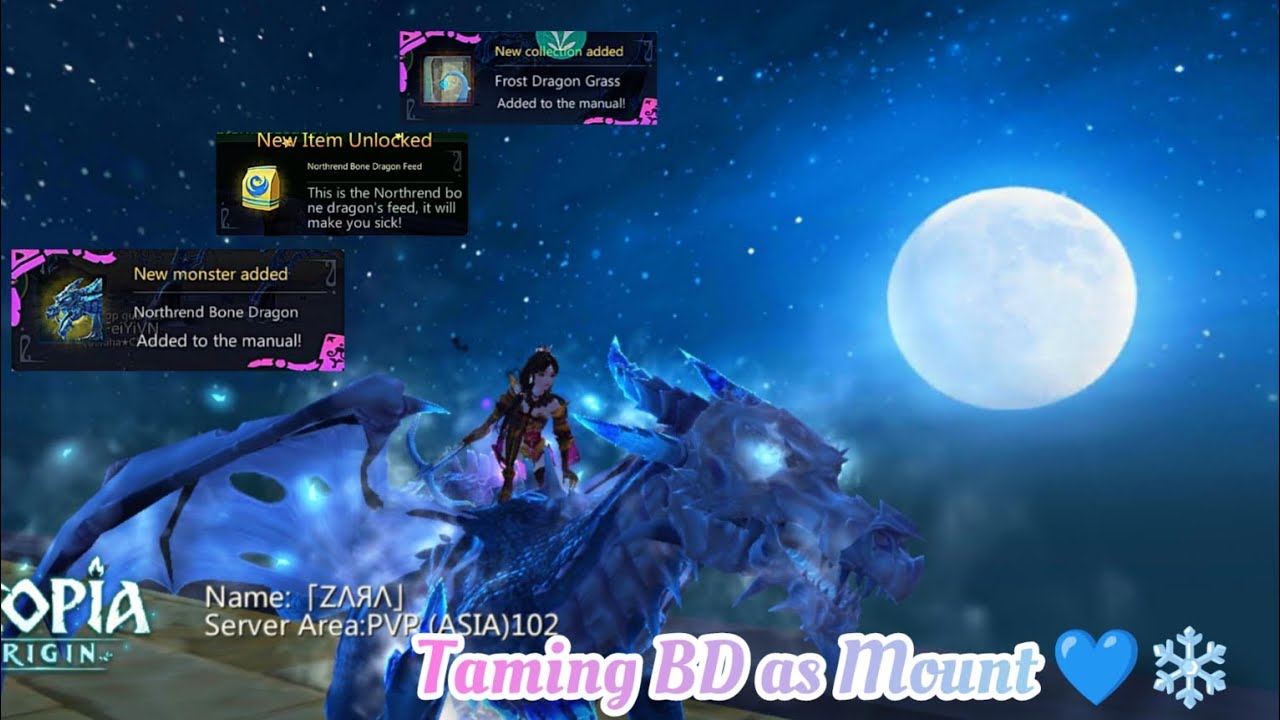 Taming Bone Dragon (BD) As Mount💙❄️ | Utopia Origin | PVP102 #utopia #pvpserver