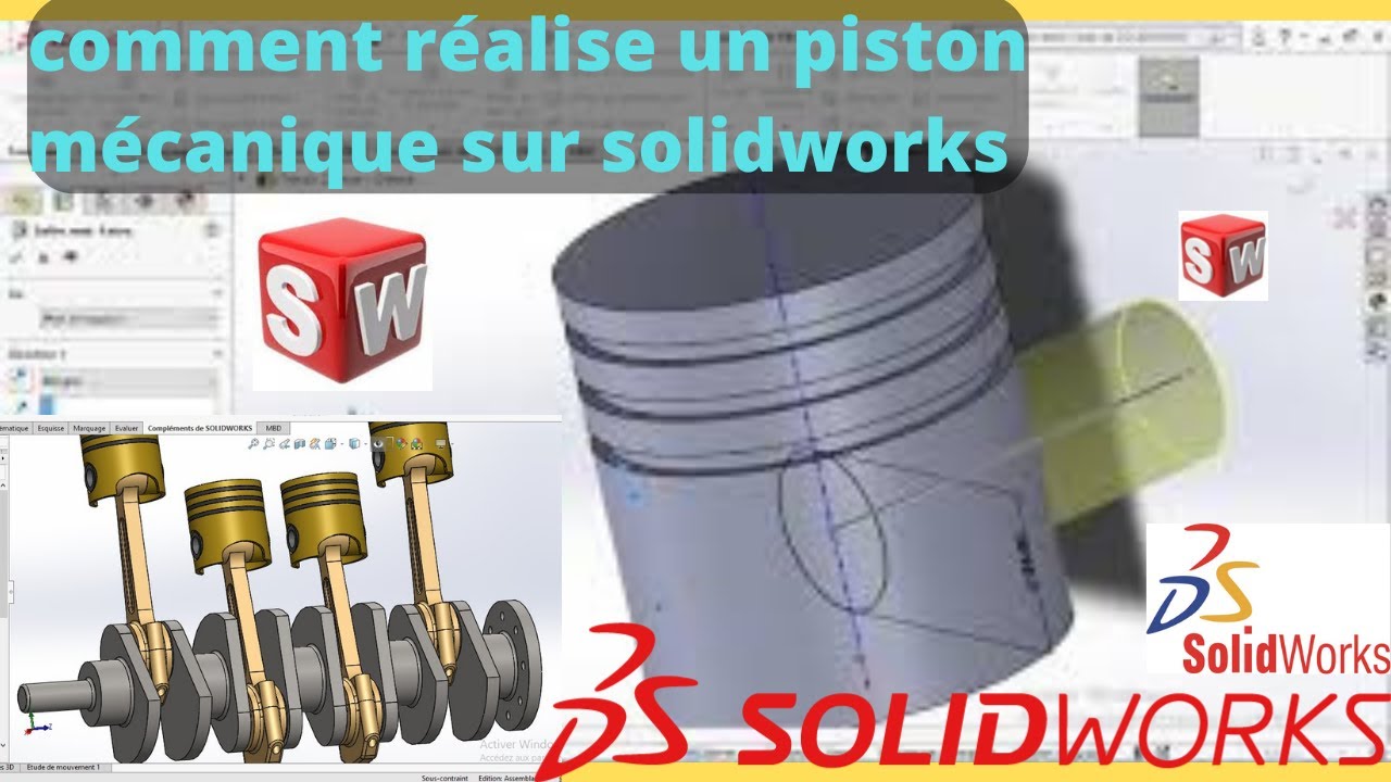 Piston comment réalise un piston mécanique sur solidworks pour  Moteur à combustion interne