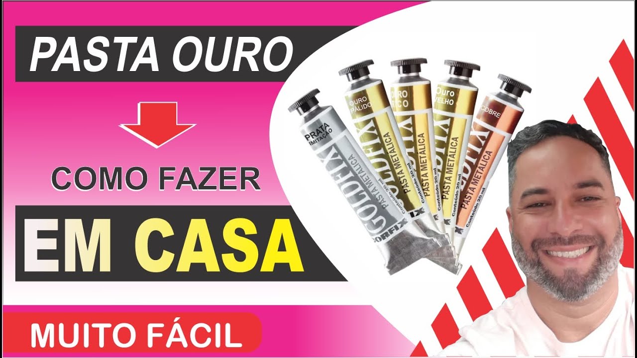 PINTURA METÁLICA | PASTA METÁLICA OURO COBRE PRATA COMO FAZER PASTA GOLDFIX GOLD PINTURA COM PASTA