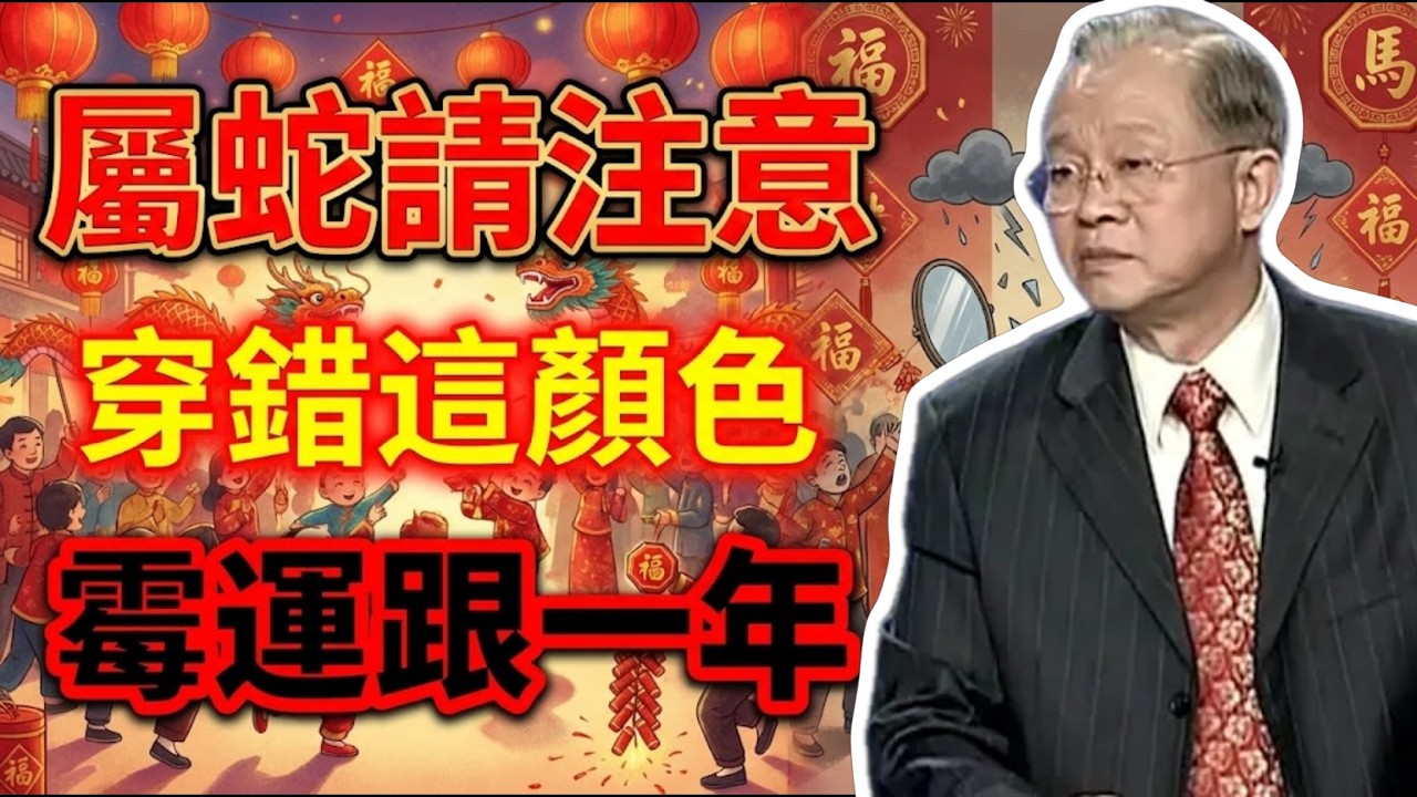 屬蛇注意！大年初一穿錯這兩種顏色，恐招一年霉運！#曾仕強 #易經 #人生智慧 #命理 #國學 #正能量 #生肖蛇 #新年禁忌 #開運穿搭 #2026運勢