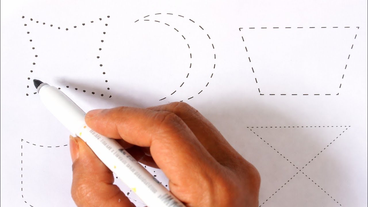 Easy Dotted Shapes Tracing for Kids | Learn Basic Shapes Drawing Step by Step