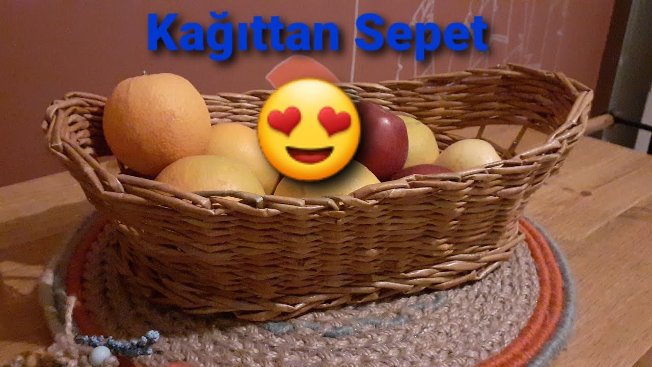 KAGIT ÇUBUKLARDAN DEKORATİF SEPET 😁