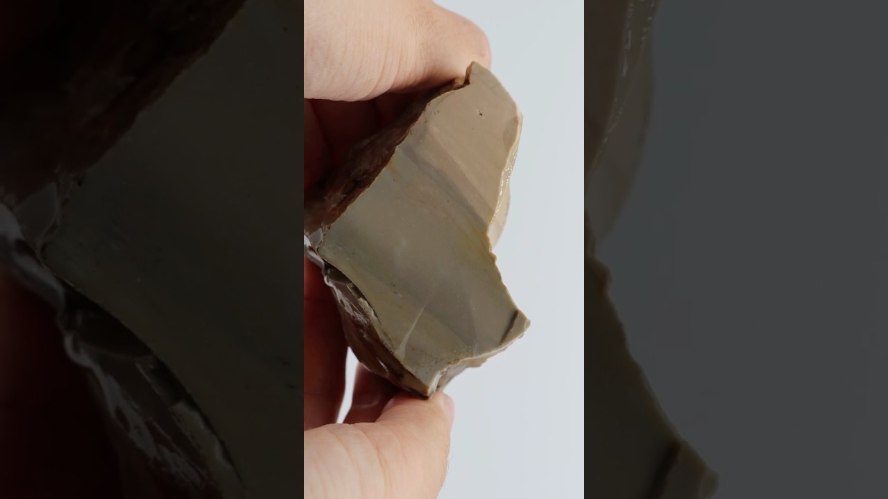Rock Cut! Glassy Exterior Reveals Pretty Landscape Soft Green/Blue Jasper Inside!